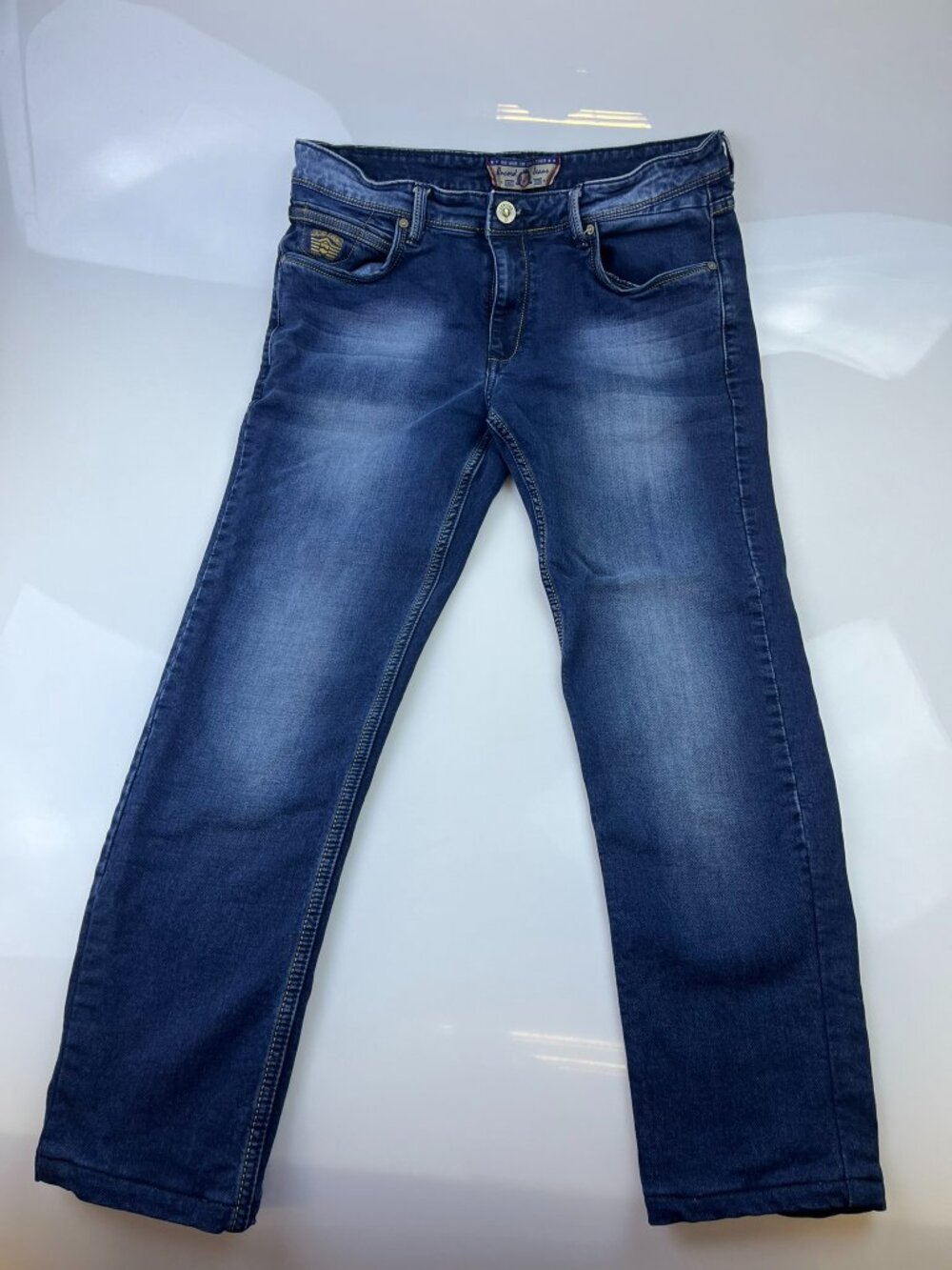 Concord Blue Slim Low-Rise Heavy Fade Jeans N255-8